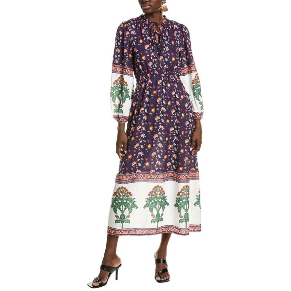 Garrie B Womens  Smocked Maxi Dress, Blue